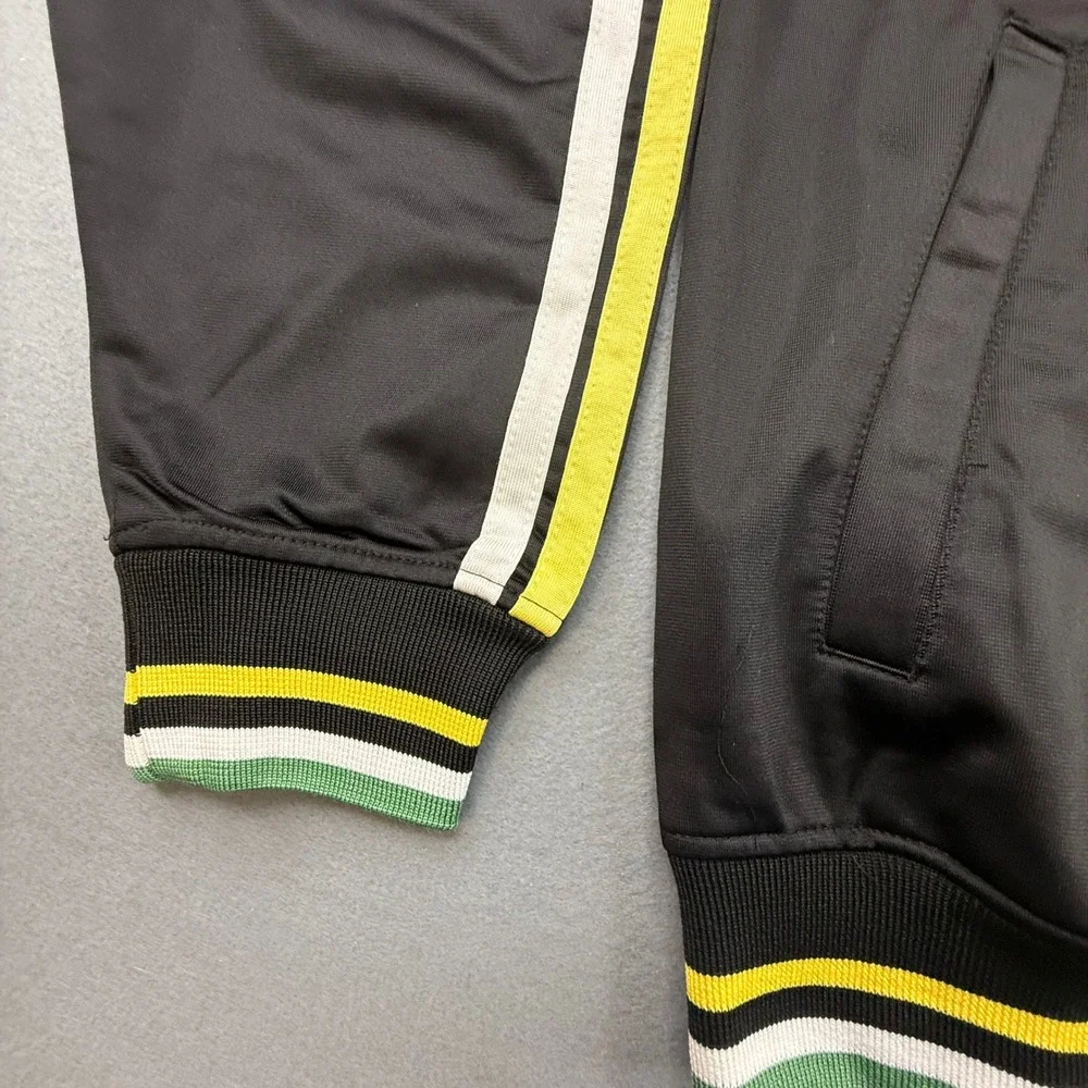 Ghast Track Jacket Mens L Black Brazil Embroidered Full Zip NWT